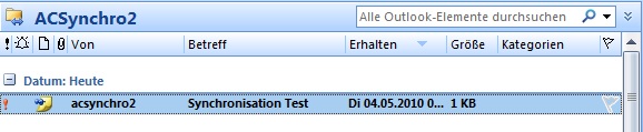 ACSynchro2 und Email