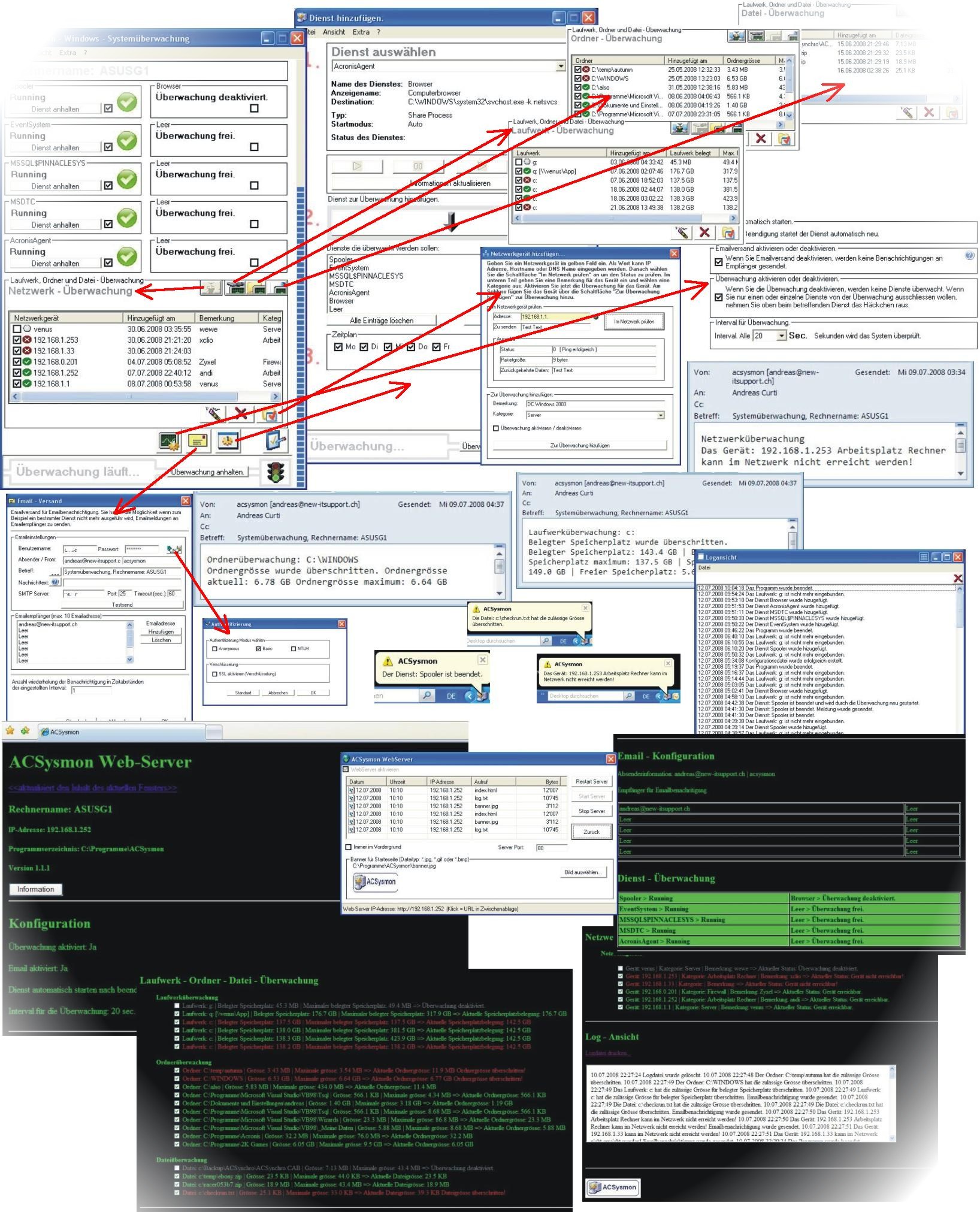Screenshot vom Programm: ACSysmon