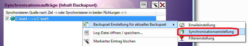 ACSynchro2 und Synchronisationsoptionen